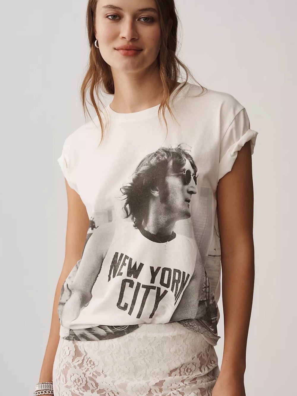 Anthropologie White Graphic 'New York City' Tee